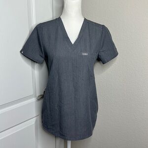 Figs Catarina One-Pocket Scrub Top Graphite XS grey nurse doctor workwear core
